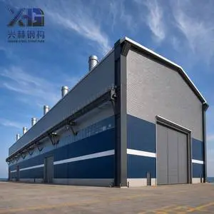 Prefab Steel Structure Shipbuilding Workshop Heavy Duty Metal High Bay Building With Gantry Crane
