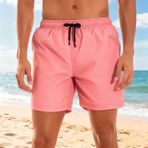 Men Swim Trunks Quick Dry Outdoor Swim Shorts Customized Logo 16 Colors Solid Plain Board Shorts Swimwear Men