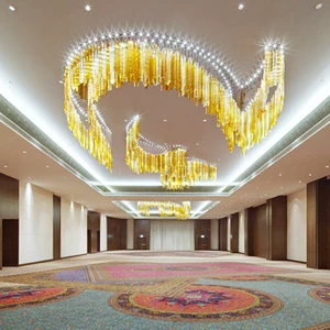 Hand Blown Glass Tube Chandelier Colorful Hotel Decor Lighting Fixture Luxury Modern Art Glass Chandelier