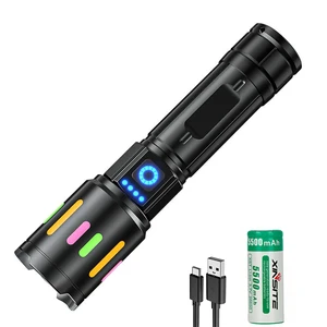 Xinsite Outdoor USB-chargeable LED Flashlight Long-Range Focusable White Laser Aluminum Alloy Body Flashlights Torches