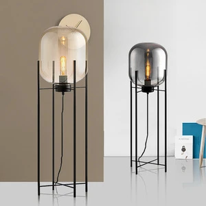2022 Custom Good Quality Nordic Style Luxury Modern Light Indoor Corner G9 Led Standing Glass Metal Floor Lamps