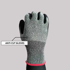 High-Performance Anti-Cut Yarn & Nitrile Cut Resistant Gloves with Anti-Slip Sandy Texture 9.45in Length for Maximum Safety