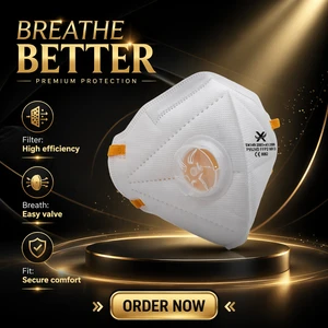 Wholesale Butterfly-Shape FFP3 Disposable Respirator Industrial Mask Respiratory Valve 3-Layer EN149 Certified Adjustable Nose
