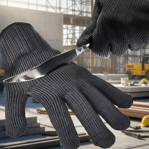 Wholesale Gray Stainless Steel Mesh Anti-Cut Tactical Gloves, Cut & Tear Resistant Safety Work Gloves EN388