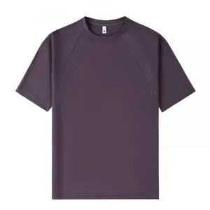 Summer 230G Rayon Cotton Polyester Spandex Ribbed-Panel Ice Silk Short-Sleeve Mens Streetwear Sun-Protective T-Shirt
