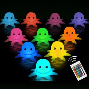 LED Floating Pool Light Inflatable Octopus Lamp Multicolored IP68 Waterproof RF Remote Control for Swimming Pool Landscape