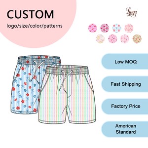 Boys Quick Dry Swim Trunks With Mesh Lining Summer Beach Shorts for Children Funny Printed Swimwear Custom Logo Low MOQ