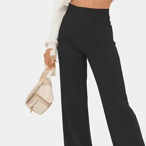 Fashionable Casual Minimalist Versatile Autumn Flat Eco-Friendly High-Waisted Loose Fit Straight-Leg Plus-size Women's Pants