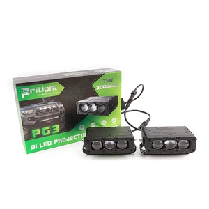 Prilight Car Grille Lights 75W 30000LM Three Lens LED Grille Light Car Exterior Auxiliary Lighting Auto Auxiliary Lights