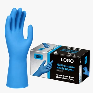 XINGYU Extended 12 Inches Nitrile Gloves Cuff Medium 12mil Disposable Powder Free Food Cleaning Blue Disposable Nitrile Gloves