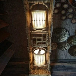 Modern Handmade Natural Bamboo Lamp Indoor Rattan Hanging Pendant Lamp Stylish Wooden Lamp Modern Led Light
