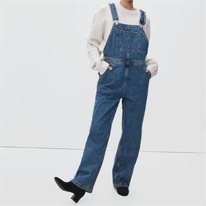Fashion Design Blue Denim Overalls Jumpsuit Straight Leg Denim for Women