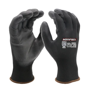 MaxiPact 13G PU Palm Coated Dipped Safety Gloves Anti-Slip Protective Work Gloves Construction Certified ANSI EN388 Anti-slip