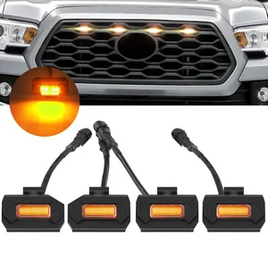 4PCS LED Front Grill Lamp Yellow Light for Toyota Tacoma Off-Road Sport 2020 2021 New External Grill Lamp