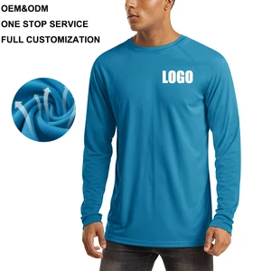 Custom LOGO Men's Sun Protection T-Shirt UPF 50+ UV Long Sleeve Fishing Shirts Long Sleeve Polyester Shirts for Bulk Buyers