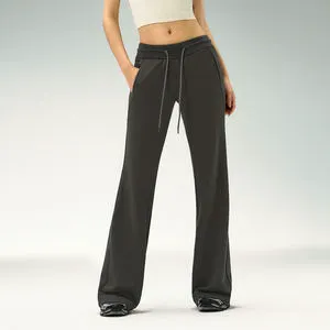High Quality Cheap Price Women's Flare Sweatpants Low Rise Drawstring Sweats Casual Workout Gym Bottom Wear Pants