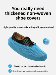 Disposable Non-woven shoe covers, Elastic Band, Thickened Anti-slip, Wholesale 100 Pieces, Hygienic And Dustproof, Household Use