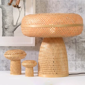 Combo premium bamboo table light lamp mushroom shape lamps restaurant hotel cafe lighting decor