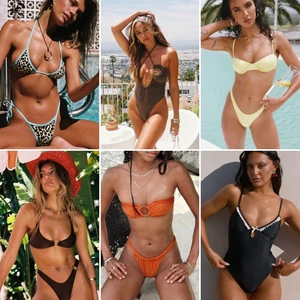 High-quality Printed Women's Two-piece Swimsuit Set Customized Color Mixed Sizes Randomly Shipped