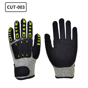 Wholesale Level 5 TPR EN388 Certified Anti-Collision Safety Gloves Elastic Wrist Cuff Anti-Skid Shockproof Cut-resistant 13