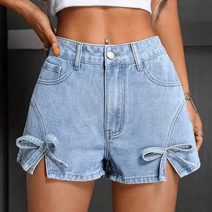 2026 Women's Denim Shorts Stylish Custom Logo High Quality Quick Dry Eco-Friendly Casual Fashionable Wholesale Solid Customized