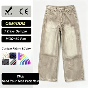 Plus Size Men's Vintage Y2K Hip Hop Straight Denim Jeans Regular Fit Eco-Friendly Breathable Wholesale Personalizados