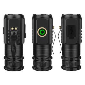 STARYNITE 1300 Lumens Mini USB-C Rechargeable EDC Flashlight With 3*XHP35 LED Magnetic Base And Clip Powerful Pocket Torch