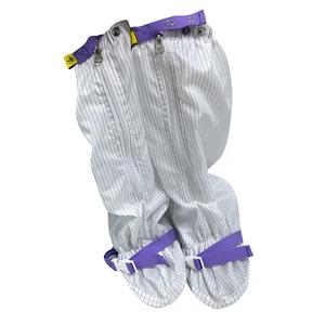 ALLESD Various Color Design Stripe Washable Cleanroom Workshop Polyester Antistatic Safety Shoes Boots Shoe Cover