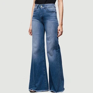 S-4XL Autumn and Winter Casual Women's Jeans Slim Fit Flare Pants Washed Old Denim Pants