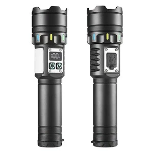 Strong Light Fluorescent Outdoor Camping Flashlight Patrol Exploration Multi-function Portable Rechargeable 500m+ Beam Distance