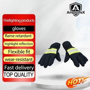 Aramid Firefighting Safety Gloves 3C Fire Protection Reflective Fireproof Heat Resistant Non-Slip Anti-Smash Durable Powder-Free