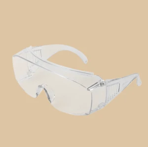 Clear Polycarbonate Industrial Safety Glasses OTG Design for Workplace Laboratory and Factory Eye Protection