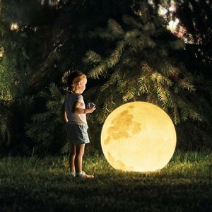 Waterproof PE Solar Moon Lamp: Floor Standing LED Garden Lawn Landscape Ball Outdoor Decorative Light