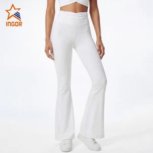 Wholesale Custom Logo Womens Flare Yoga Pants High Waist Bootcut Leggings Bell Bottom Gym Fitness Activewear Yoga Flare Leggings