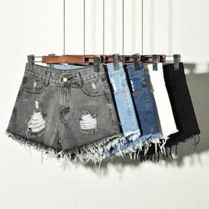 Wholesale Stretch Women Ripped Denim Shorts Elastic Summer Plus Large Size Girls Lady Jean Jeans Shorts
