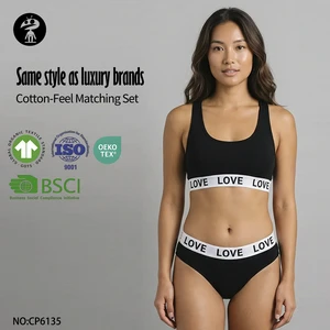 Wholesale 2 Piece Bra And Panties Sets OEM&ODM Women Breathable Vest Top Yoga Sports Underwear Ladies Women's Bra & Brief Sets