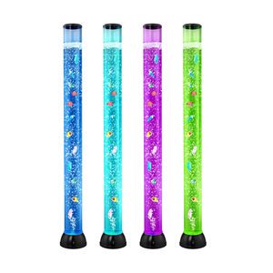 4 Ft Sensory Bubble Fish Tube 10 Floating Fish 16 Color Effects Remote Control Aquarium Light Tube Lamp Model D0100X32WQX