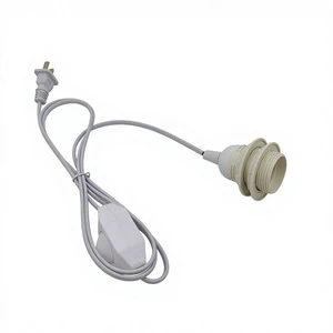 EU Plug 1.8m Extension Cord Hanging Pendant Light Fixture E27 Screw Plastic Lamp Socket Holders