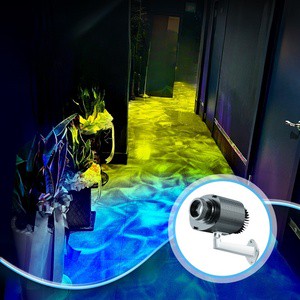 IP65 Water Ripple Projector Light Outdoor LED Gobo Wall Ground Effect Light DMX512 Control Ocean Wave Projection Decoration