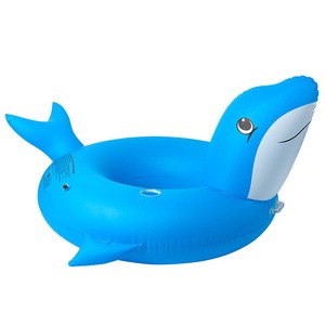 Dolphin Inflatable Solar Pool Floats Cup Holder Handles LED Lighting Float Raft Summer Party Lake Beach Waterproof IP68