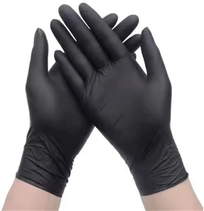 Disposable Powder-Free Safety Work Gloves Customized Black Pure Nitrile Gloves