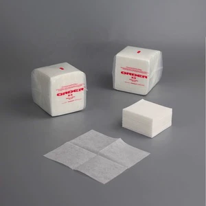Custom Quarter Fold Spunlaced Rayon Viscose PET Eco-Friendly Dust-Free Cleanroom Wipes X-5 35g/m for Electronics Cleaning