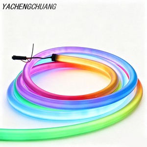 Ultra Bright D25 Round Black Silicone Neon Tube 360° Glow RGBIC Addressable 24V Pixel LED Strip Flexible Programmable Light Bar