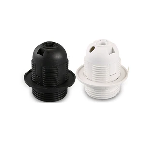 220V Light Bulb Socket E14 E27 Black White Plastic Bulb Lamp Holder