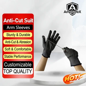 AmpsafeX Customizable Cut-Resistant Work Gloves | HPPE Material Anti-Slip Durable 26cm Length | High Performance Kitchen Safety