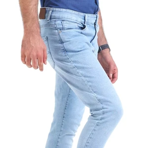Men Plus Size Straight-Leg Denim Pants Durable and Breathable Custom Regular Fit Light Wash Washed Streetwear Style