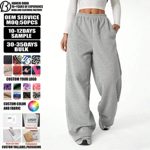 Heavy Fabric Sweatpants Joggers Winter Women's Workout Wide Leg Pants Jogging Oversize Trousers Sports Warm Pants