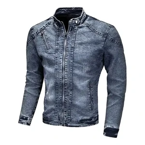 Men Denim Jacket / Winter Men's Jeans 2023 / Customize Jacket Print New Fashion Long Sleeve for Men Stand Denim Fabric Woven