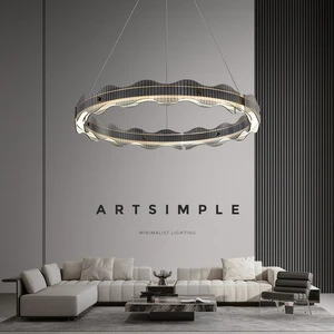 Modern Luxury Chandelier Minimalist High-End Glass Living Room Dining Room Glass Ring Pendant Lamp