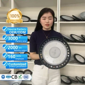 Waterproof Aluminum Shell High Luminous Efficiency UFO LED High Bay Light for Factories Warehouses Stores Garages Canopy Light